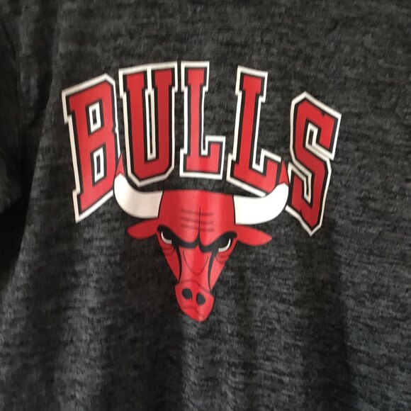 NBA Bulls boys long sleeve top. Gray with red “Bulls” mascot. Size XL (18/20) - Picture 2 of 3